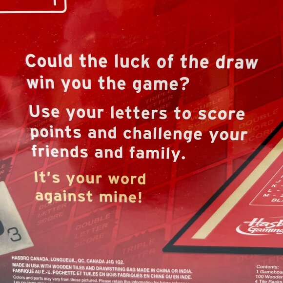 2013 Edition Hasbro Scrabble Board Game Sealed Wood Tiles Factory Sealed - Picture 5 of 10